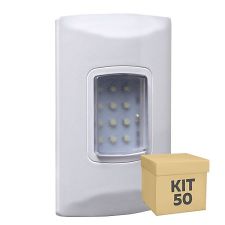 Kit 50 Luminária de Emergência 100 Lúmens | Embutir