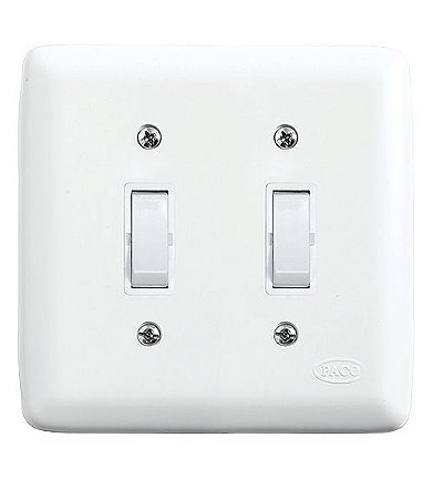 Conjunto 2 Interruptores Simples 10A 250V Branco
