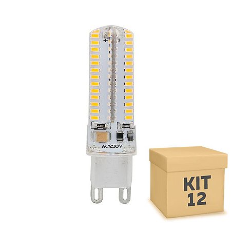 Kit 12 Lampada LED Halopin G9 5w Branca|Amarela 220V | Inmetro