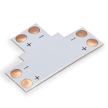 Conector PCB em T para Fita Led 8mm 2 Vias