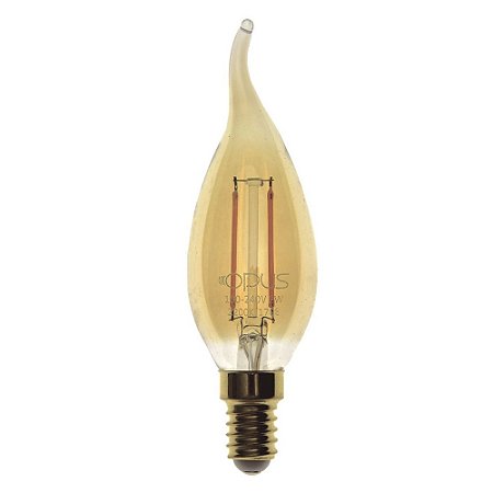 Lampada LED Vela Vintage Chama E14 4W Bivolt Branco Quente | Inmetro