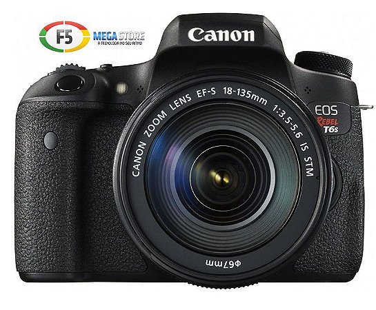 Câmera Digital Canon Eos Preto 24.2mp - T6s | 18-135mm