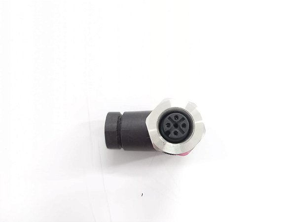 Conector M12 4 Pinos Fêmea Curvo 90º