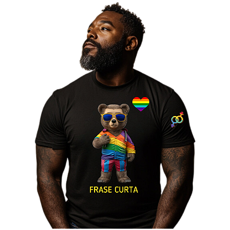 Camisa LGBT Urso Colorido