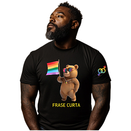 Camisa LGBT Urso Com Bandeira