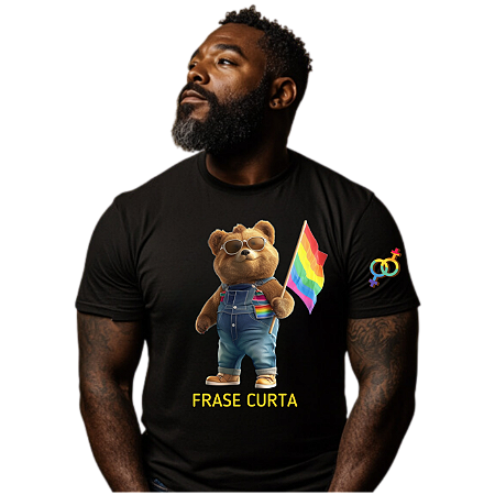 Camisa LGBT Urso Com Bandeira II