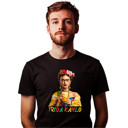 Camisa Frida Kahlo Com Drink
