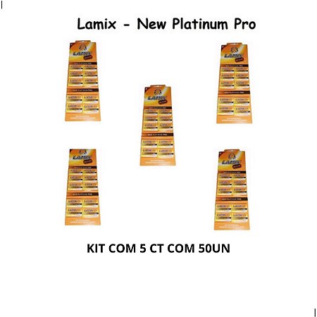 Kit com 05ct de Laminas Lamix New Platinum com 50un = Total 250un