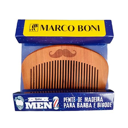 Pente de Madeira Antiestático para Barba e Bigode Marco Boni cod:1360