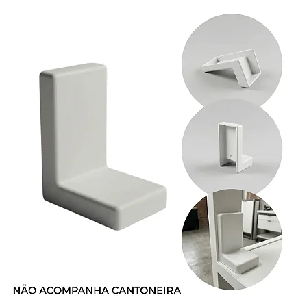 Capa Branca para Cantoneira de Fixação de Armário