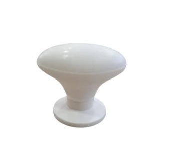 PUXADOR INDART OVAL GRANDE BRANCO C/ BASE BRANCA