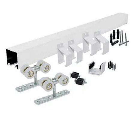 KIT 1098 CONCAVO BRANCO 2M C/ SUPORTE 4 RODAS 80KG