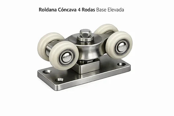 ROLDANA CONCAVA 4 RODAS BASE ELEVADA