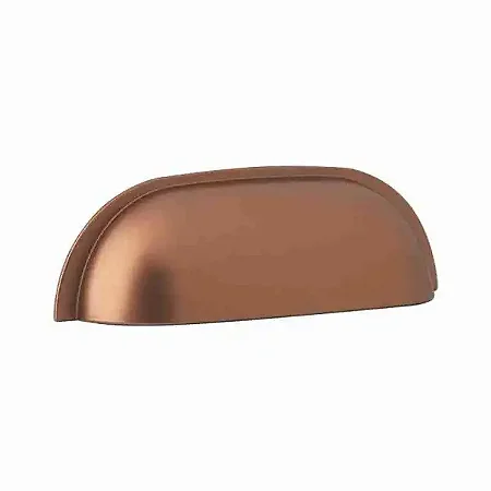 PUXADOR CONCHA LAUREN 64 COBRE FOSCO
