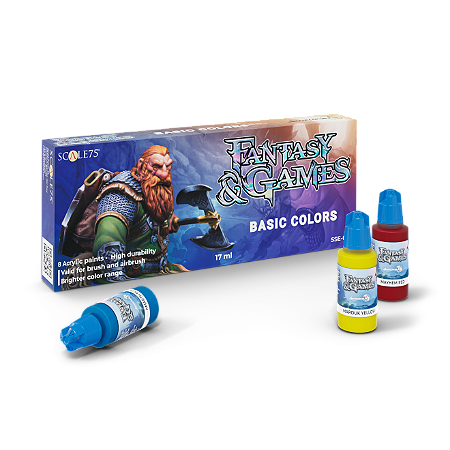 Conjunto Tintas Acrílicas Fantasy - BASIC COLORS - Scale75 (Box x8 17ml)
