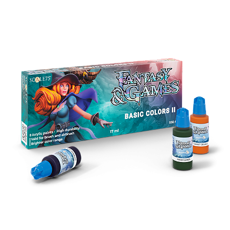Conjunto Tintas Acrílicas Fantasy - BASIC COLORS 2 - Scale75 (Box x8 17ml)
