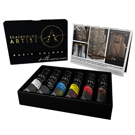 Conjunto Tintas Acrílicas Artist - BASIC COLORS - Scale75 (Box x6 20ml)