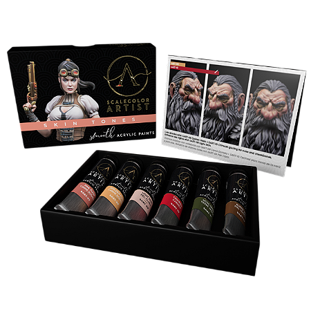 Conjunto Tintas Acrílicas Artist - SKIN TONES - Scale75 (Box x6 20ml)