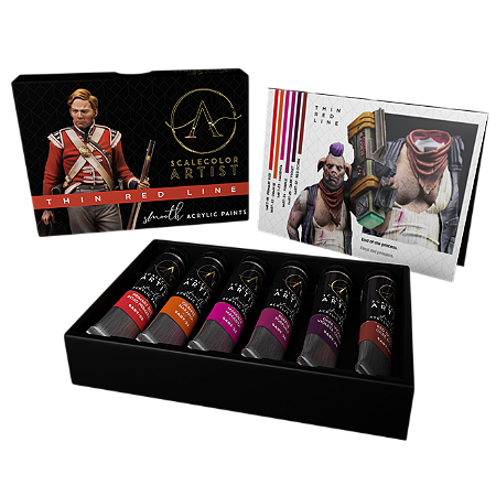 Conjunto Tintas Acrílicas Artist - THIN RED LINE - Scale75 (Box x6 20ml)