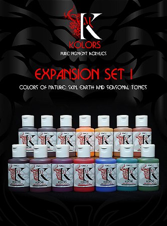 Conjunto Tintas Acrílicas EXPANSION SET: Colors of Nature - Kimera Kolors (Box x14 30ml)