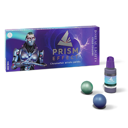 Conjunto Tintas Metálicas Prism Effects - BOREAL LIGHTS: COLD COLORS - Scale75 (Box x8 17ml)