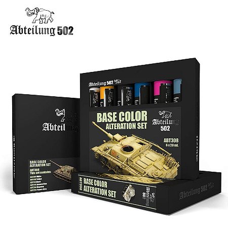 Conjunto Tintas Óleo BASE COLOR ALTERATION (Core primárias) - AK Interactive/Abteilung 502 (Box x6 20ml)