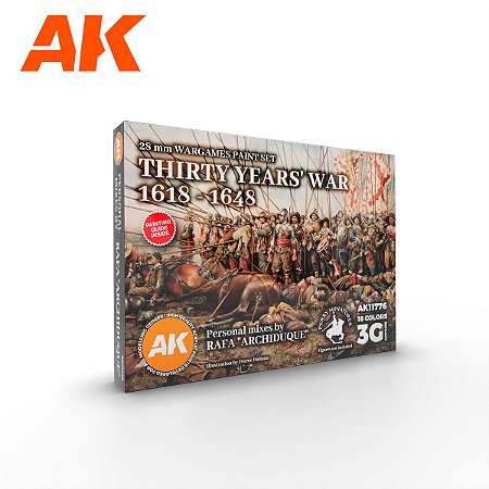 Conjunto Tintas Acrílicas SIGNATURE SET THIRTY YEARS WAR - AK Interactive (Box x18 17ml)