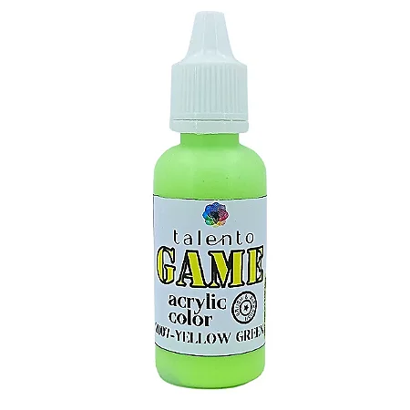 Tinta Acrílica Game - YELLOW GREEN - Talento (20ml)