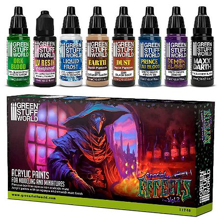 Conjunto Tintas Acrílicas SPECIAL EFFECTS Vol. 2 - Green Stuff World (Box x8 17ml)