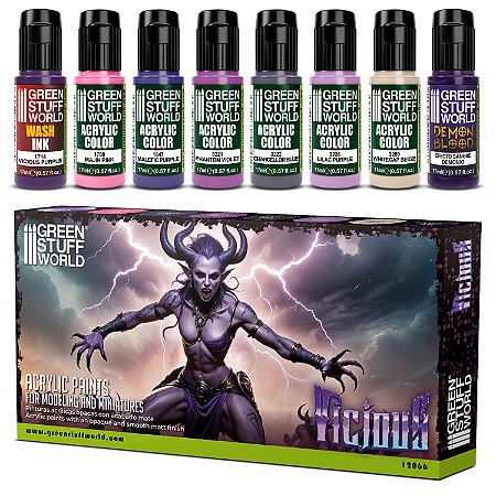 Conjunto Tintas Acrílicas VICIOUS - Green Stuff World (Box x8 17ml)