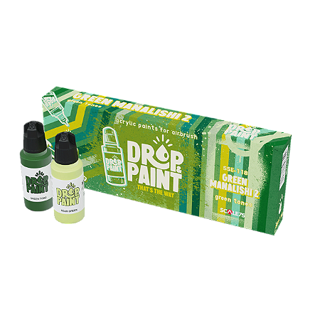 Conjunto Tintas Acrílicas Drop & Paint - GREEN MANALISHI 2 - Scale75 (Box x8 17ml)