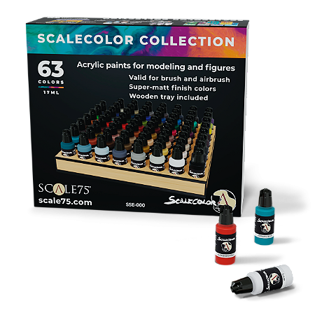 Conjunto Tintas Acrílicas SCALECOLOR COLLECTION - Scale75 (Box x63 17ml)
