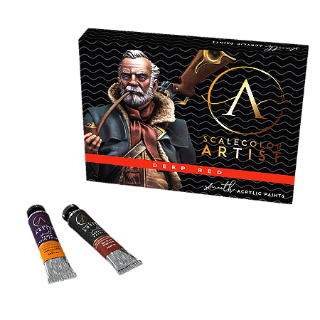Conjunto Tintas Acrílicas Artist: DEEP RED - Scale75 (Box x12 20ml)