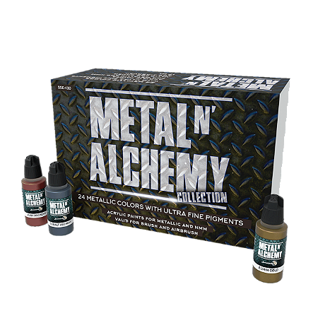 Conjunto Tintas Metálicas Metal N'Alchemy Collection - Scale75 (Box x24 17ml)