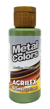 Tinta Metal Colors VERDE OLIVA - Acrilex (60ml)
