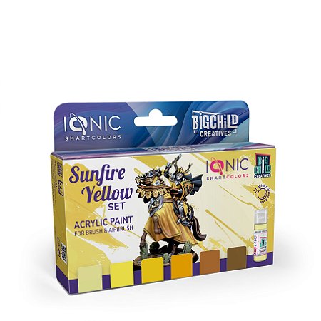 Conjunto Tintas Acrílicas: SUNFIRE YELLOW - IONIC Smart Colors (6x 20ml)