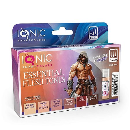 Conjunto Tintas Acrílicas: ESSENTIAL FLESH TONES - IONIC Smart Colors (6x 20ml)