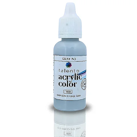 Tinta Acrílica Acrylic Color - GRAY N3 - Talento (20ml)