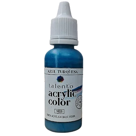 Tinta Acrílica Acrylic Color - AZUL TURQUESA - Talento (20ml)