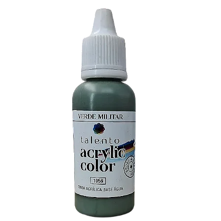 Tinta Acrílica Acrylic Color - VERDE MILITAR - Talento (20ml)