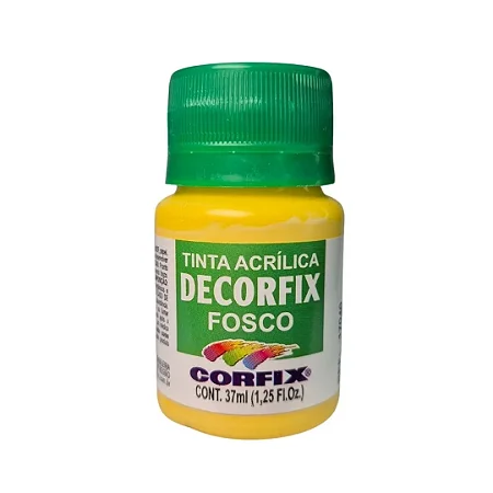 Tinta Acrílica Decorfix Fosca AMARELO CADMIO - Corfix (37ml)