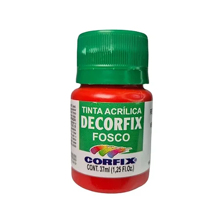 Tinta Acrílica Decorfix Fosca VERMELHO FOGO - Corfix (37ml)