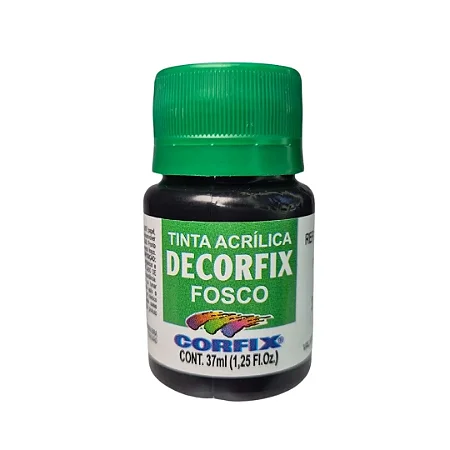 Tinta Acrílica Decorfix Fosca PRETO - Corfix (37ml)