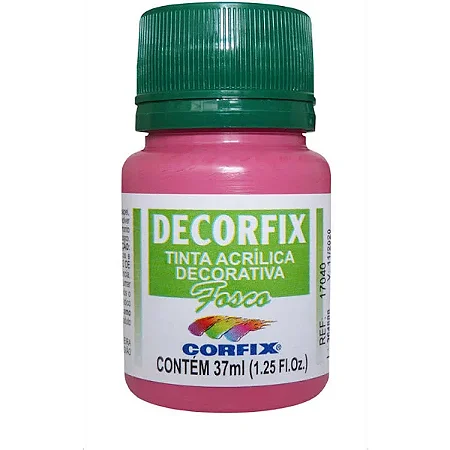 Tinta Acrílica Decorfix Fosca ROSA ESCURO - Corfix (37ml)