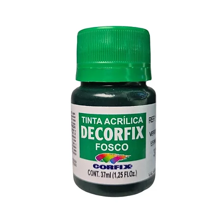 Tinta Acrílica Decorfix Fosca VERDE ESMERALDA - Corfix (37ml)