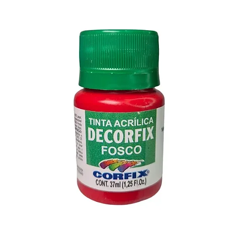 Tinta Acrílica Decorfix Fosca VERMELHO ESCARLATE - Corfix (37ml)