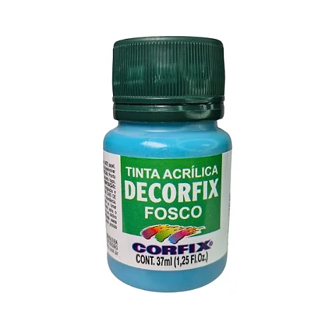 Tinta Acrílica Decorfix Fosca AZUL TURQUESA CLARO - Corfix (37ml)