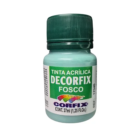 Tinta Acrílica Decorfix Fosca VERDE TURQUESA - Corfix (37ml)
