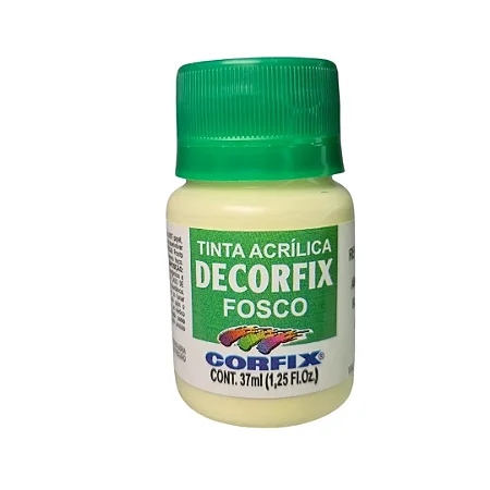 Tinta Acrílica Decorfix Fosca AMARELO BEBÊ - Corfix (37ml)