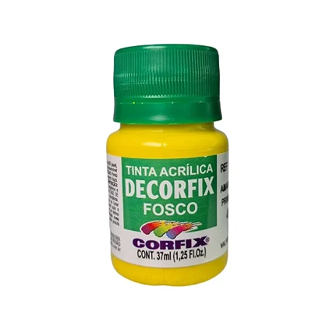 Tinta Acrílica Decorfix Fosca AMARELO PRIMÁRIO - Corfix (37ml)